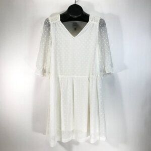 ICHI Ihgagenia Swiss Dot Dress Women's Size 40 EU / Large White Lined Spring